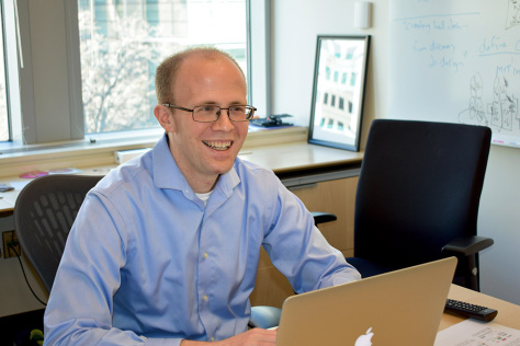 Michael Birnbaum at a laptop